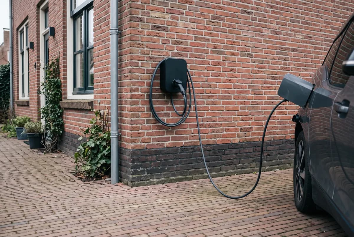 Laadpaal op een oprit